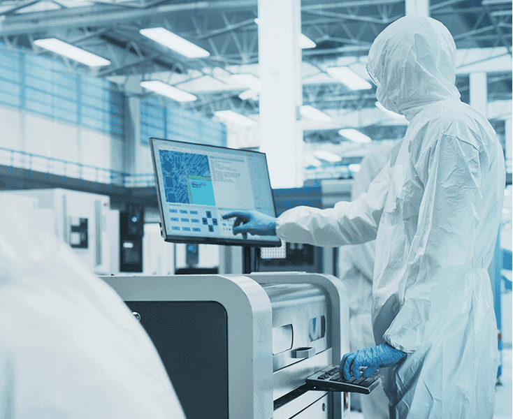 Cleanroom particle monitoring devices illustrating contamination control solutions.